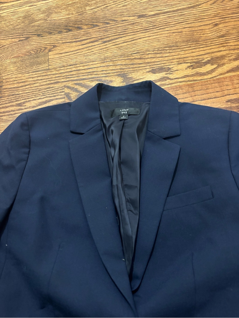 J. Crew Women 365 Wool Blend Blazer Single Button Navy Blue Size 2 Preppy - Picture 4 of 6